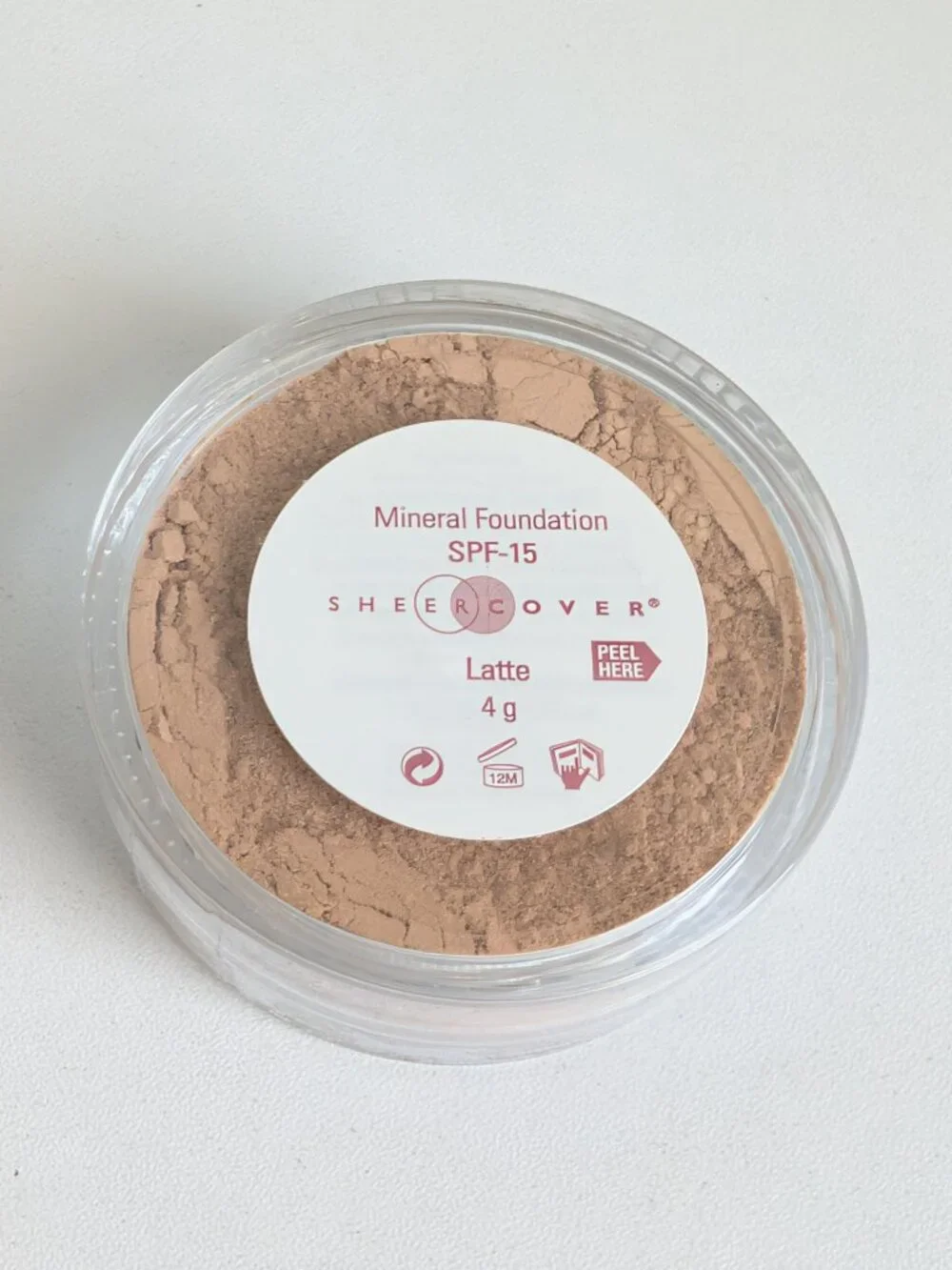 Sheer Cover LATTE Mineral Foundation FULL SIZE 4g Factory Sealed SPF-15 New